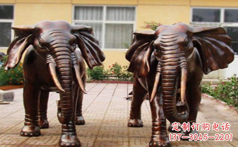 张掖大象铜雕艺术塑像