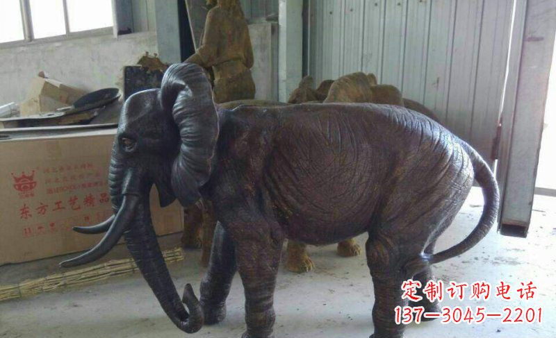 张掖大象铜雕 动物雕塑