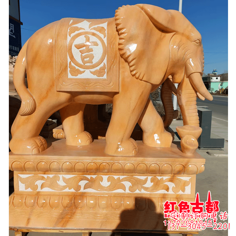 张掖大象头型石雕