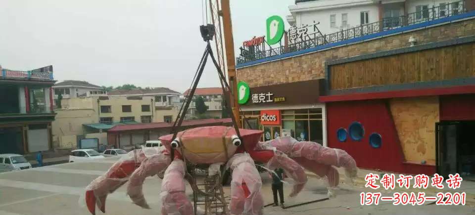 张掖11英寸不锈钢螃蟹雕塑