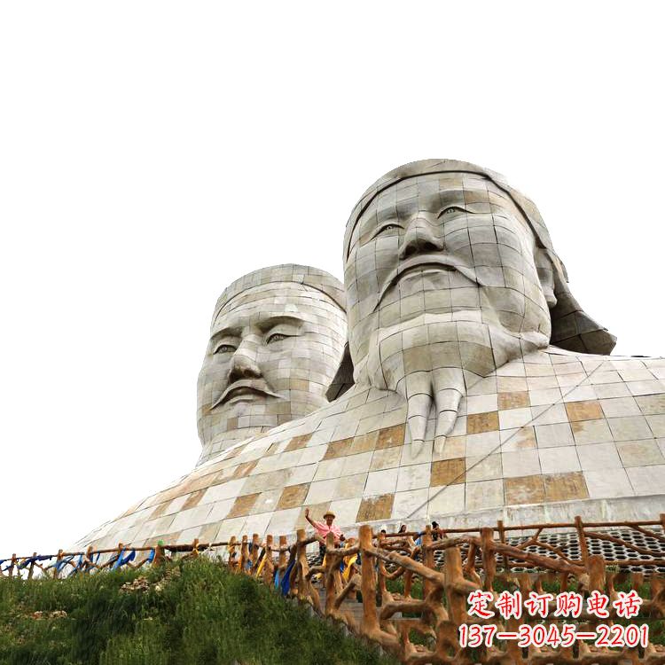 张掖大型成吉思汗石雕头像景观雕塑