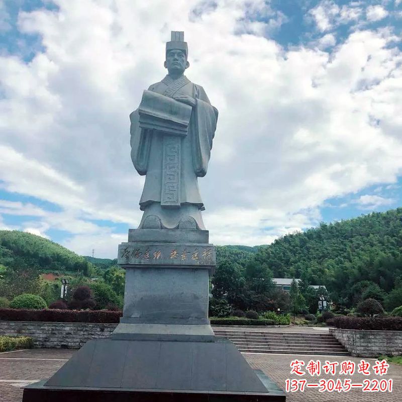 张掖大型蔡伦石雕像-景区广场历史文化名人雕塑