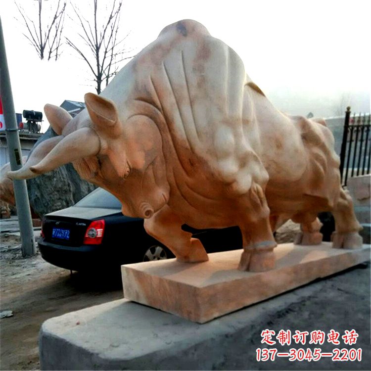 张掖大型石雕开荒牛劲牛动物雕塑