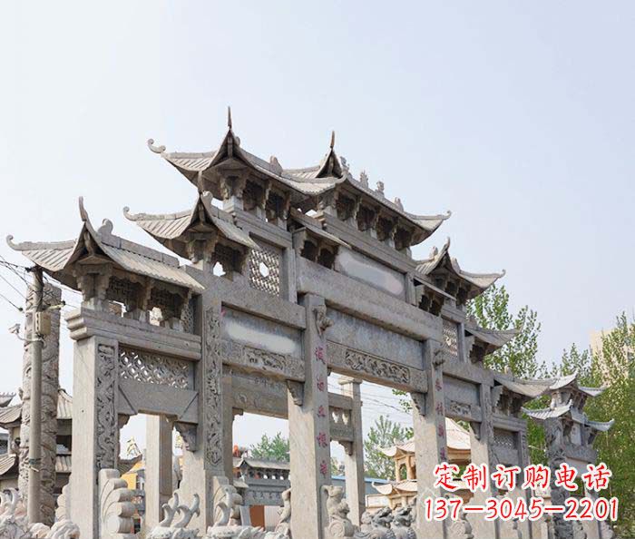 张掖特大型五门石雕牌楼