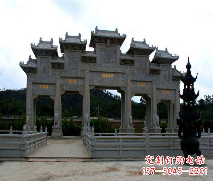 张掖精美石雕牌坊雕塑