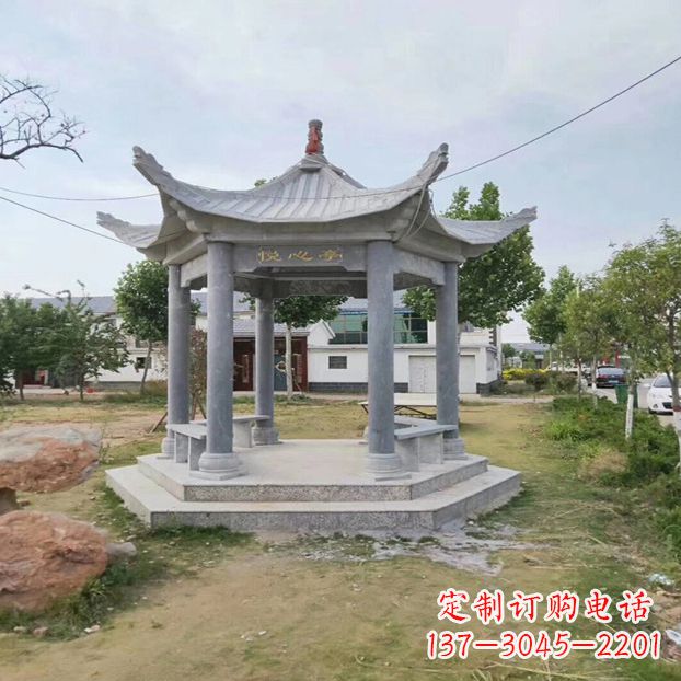 张掖中领雕塑 | 六角石凉亭公园雕塑