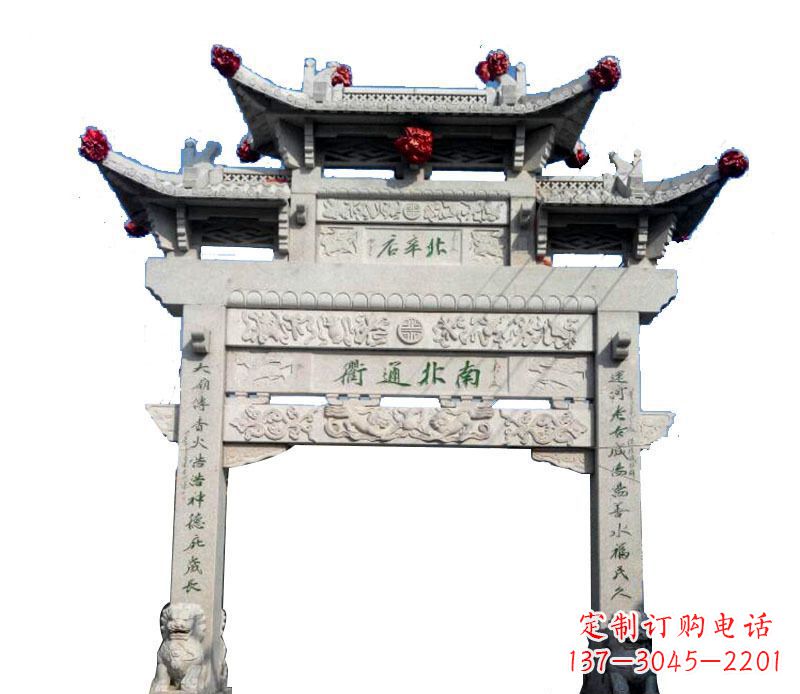 张掖精美石牌坊雕塑