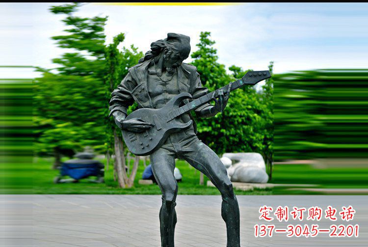 张掖铜雕吉他景观雕塑