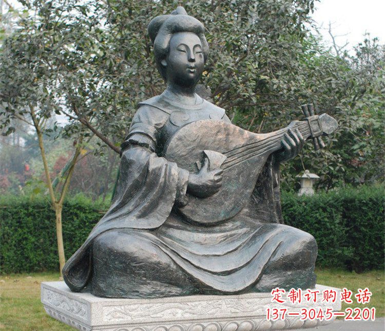 张掖古典风情弹琵琶雕塑