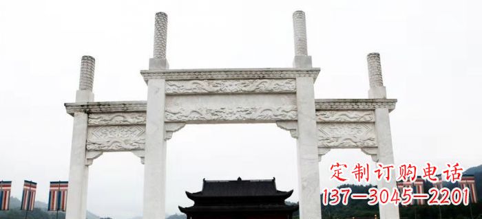 张掖领雕塑-定制道路牌坊雕塑