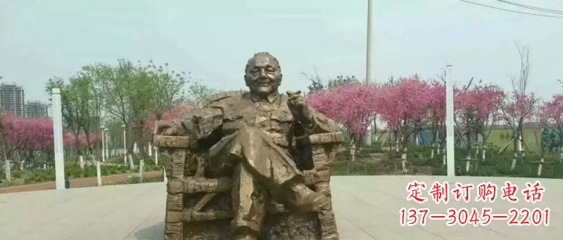 张掖中领雕塑邓小平坐式铜雕