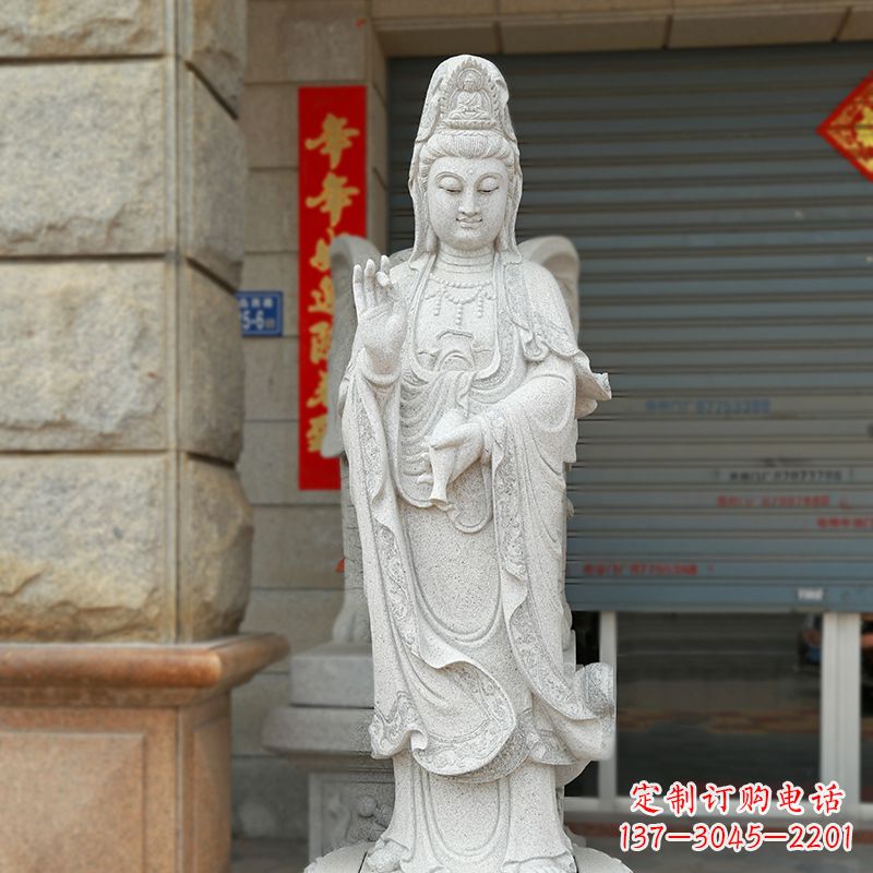 张掖经典青石观音雕塑
