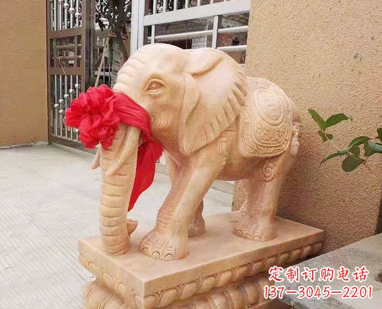 张掖精心雕刻大象石雕