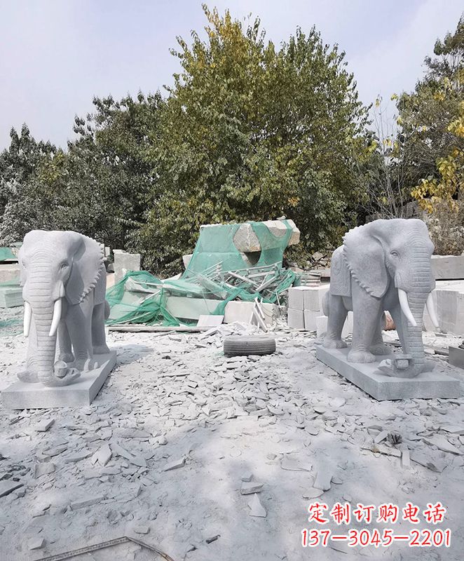 张掖优雅精美大象石雕