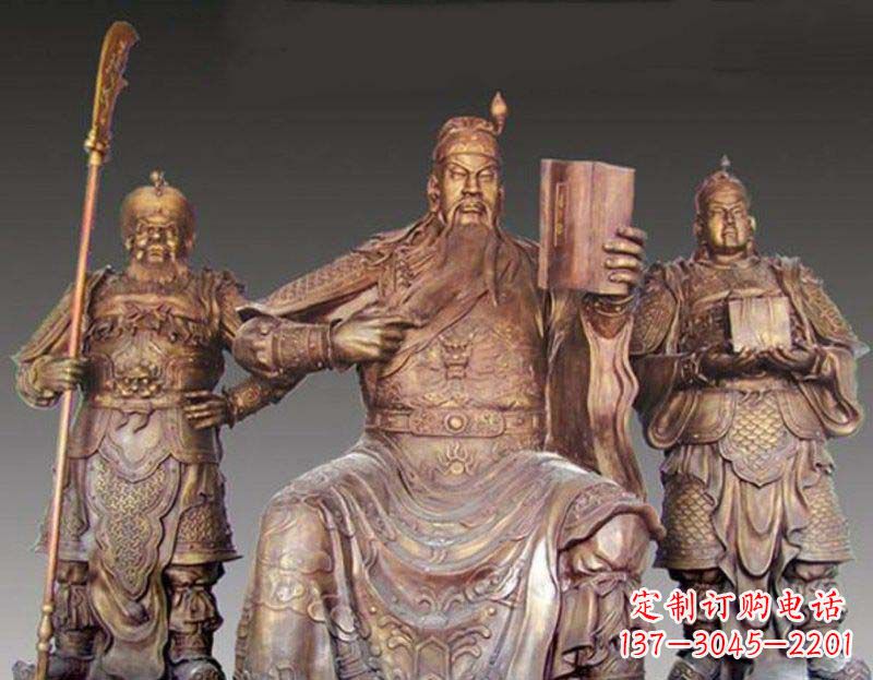 张掖中领雕塑艺术以关公武财神铜雕塑荣耀家中