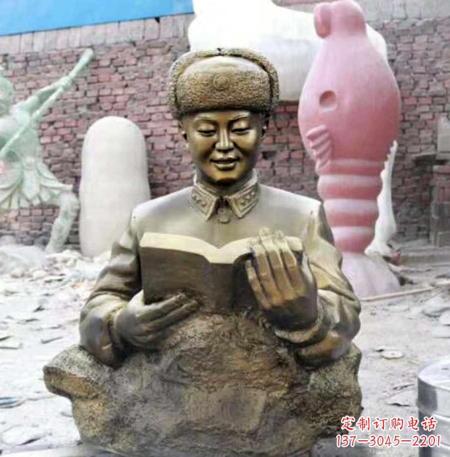 张掖中领雕塑精美雷锋铜雕塑
