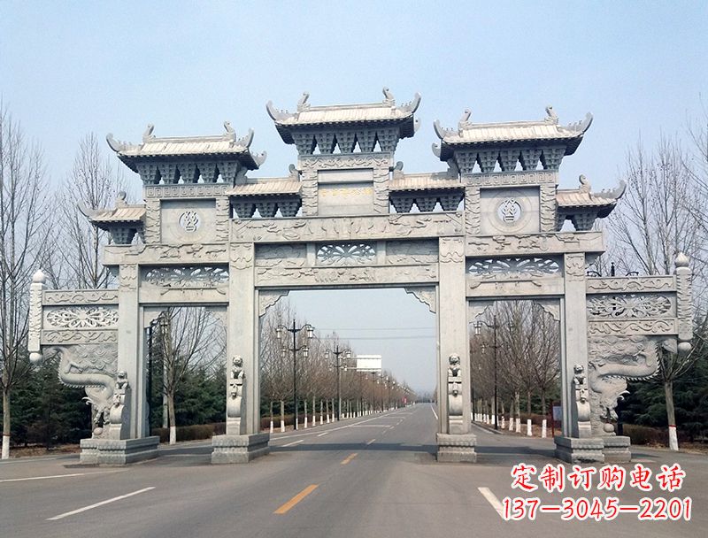 张掖中领雕塑装饰性牌坊雕塑