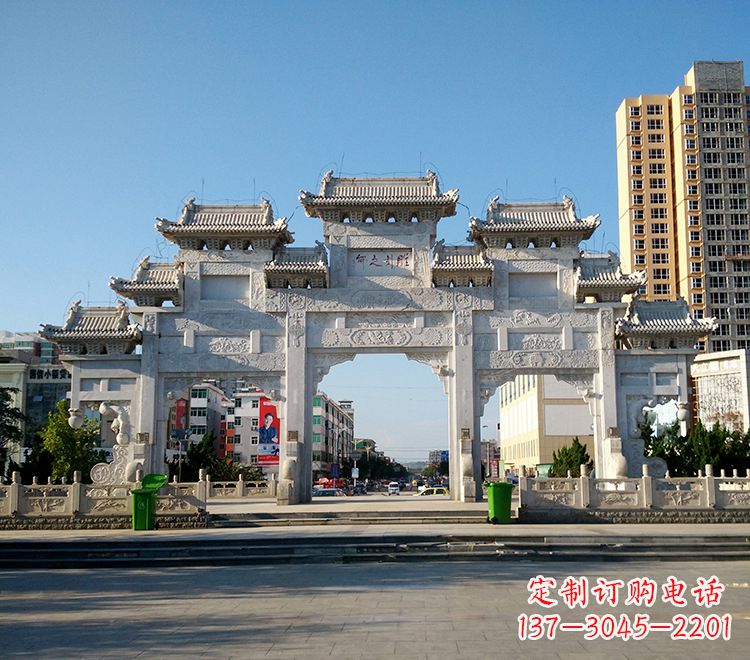张掖精致锻铜牌坊雕塑