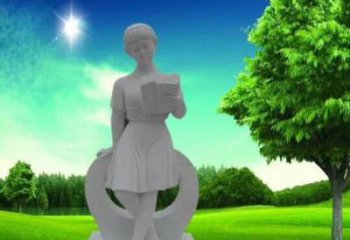 张掖精致大理石“看书女孩”雕塑