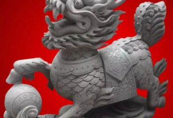 张掖大理石企业小区门口麒麟雕塑