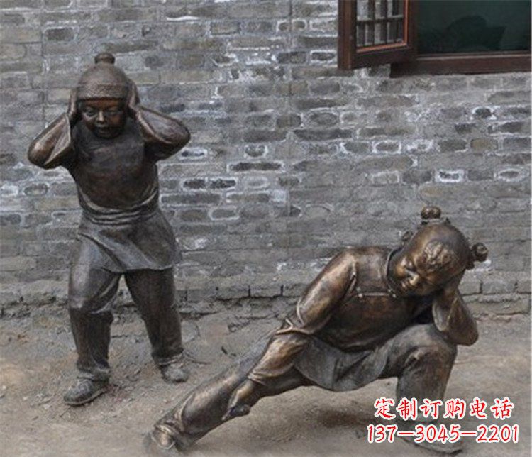 张掖儿童放鞭炮公园雕塑