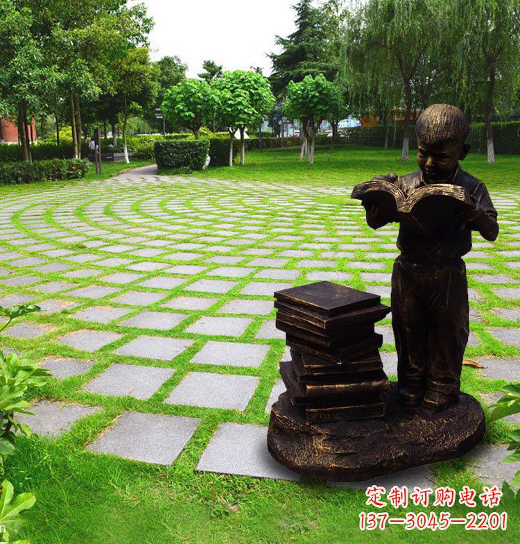 张掖儿童看书公园人物铜雕