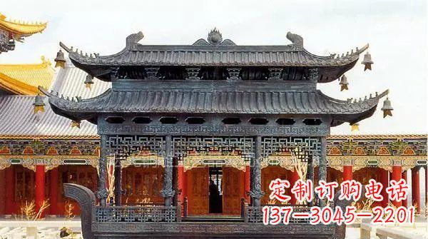 张掖方形寺庙香炉铜雕塑
