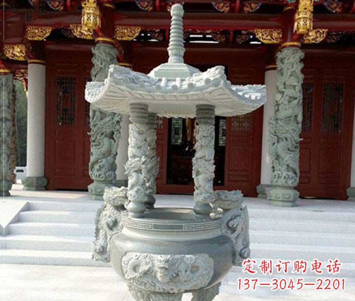 张掖中国古典仿古龙浮雕香炉雕塑