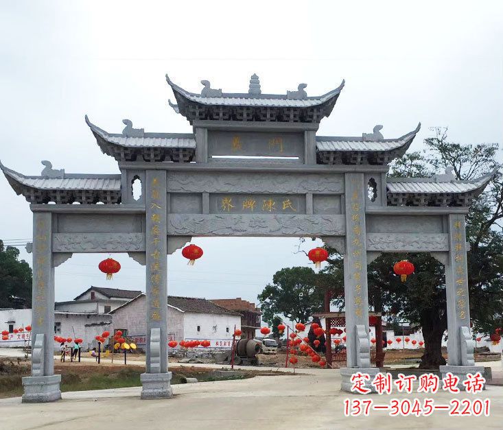 张掖精美仿古牌坊石雕