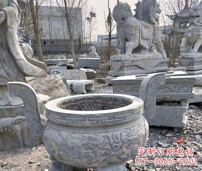 张掖仿古精美石雕香炉