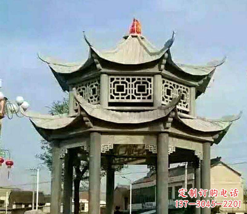 张掖精美仿古石凉亭雕塑
