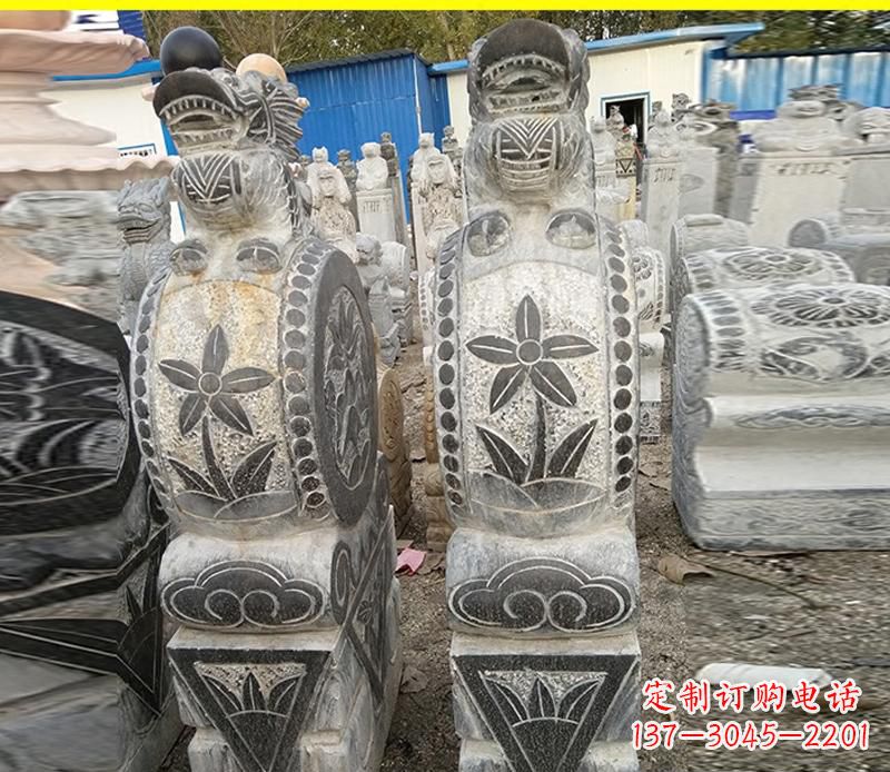 张掖仿古石门墩雕塑，传承历史文化