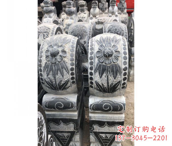张掖仿古石门墩镇宅抱鼓石雕塑