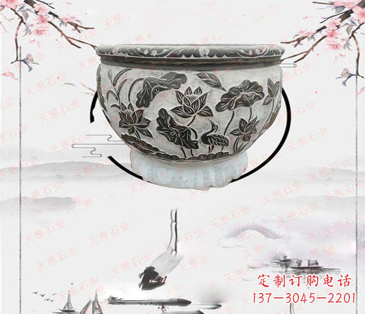 张掖仿古石水缸石浮雕石雕，欧式古典设计