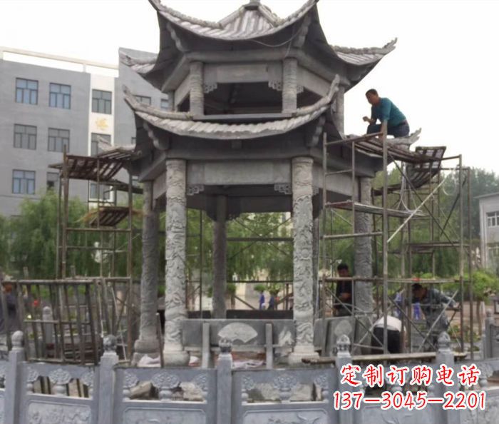 张掖仿古双层石雕凉亭