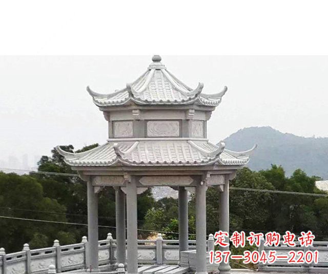 张掖仿古双层石雕凉亭
