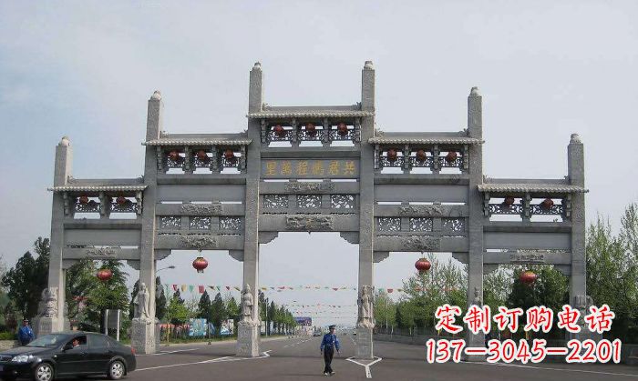 张掖精美仿古石雕牌坊雕塑