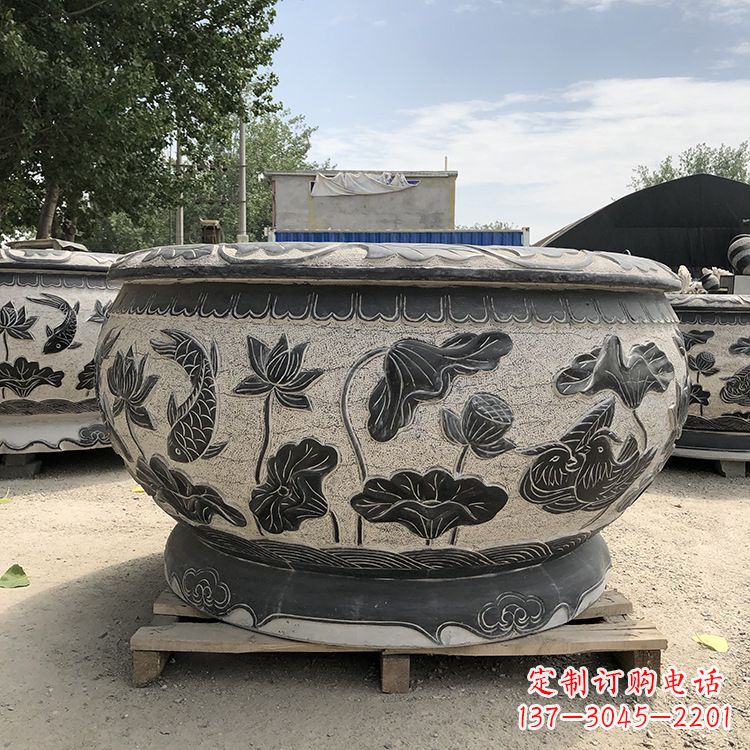 张掖精美仿古花盆雕塑