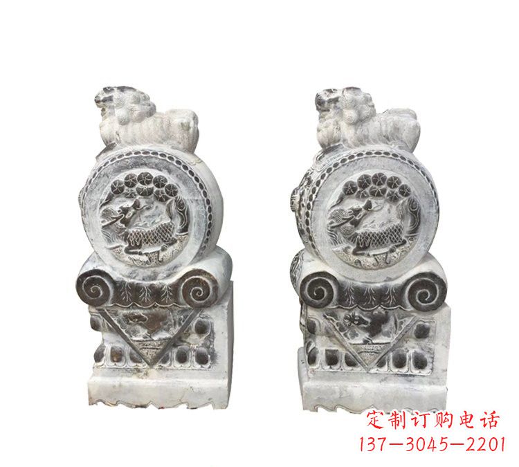 张掖仿古雕塑狮子抱鼓石