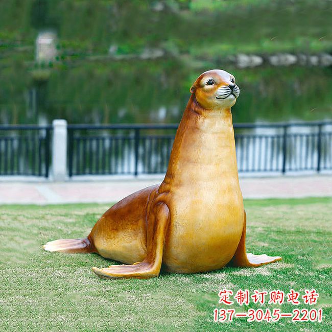 张掖仿真玻璃钢海豹雕塑,活力与艺术完美结合