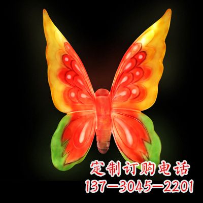 张掖艺术雕塑大号黄色发光蝴蝶