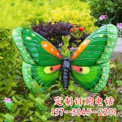 张掖精致魅力的绿色蝴蝶雕塑