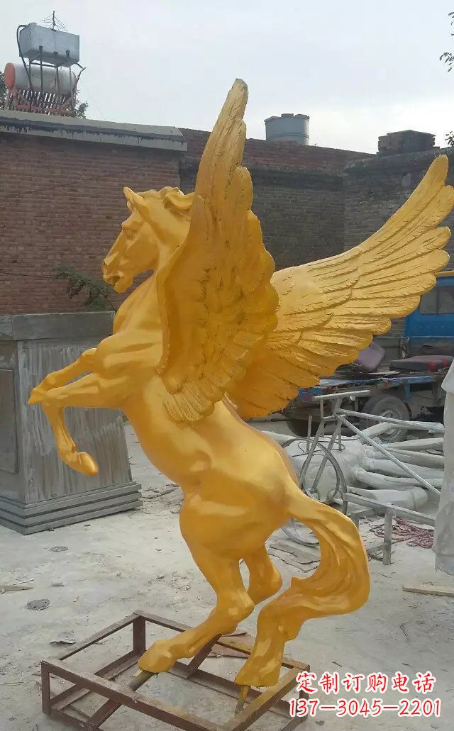 张掖飞马玻璃钢仿铜动物雕塑