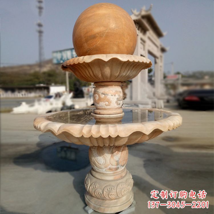 张掖精致的风水球石雕塑
