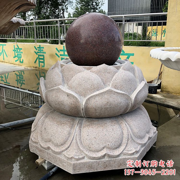 张掖金色彩绘风水球雕塑