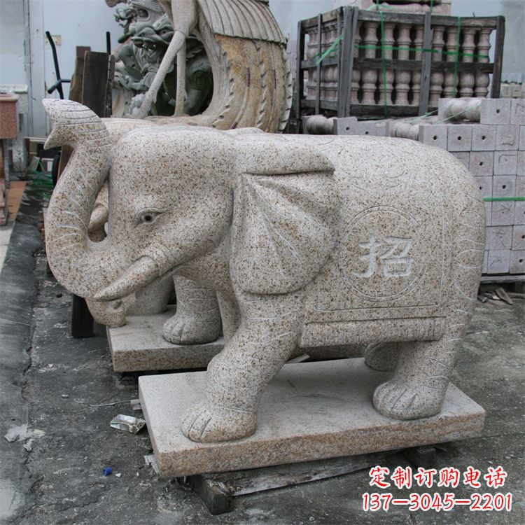 张掖个性石雕大象