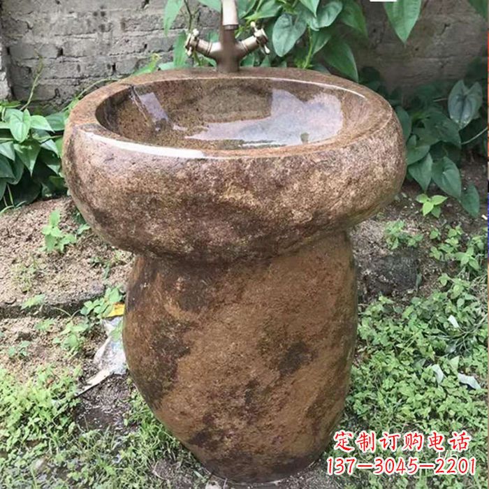 张掖精美手雕石花盆,传承古典品位