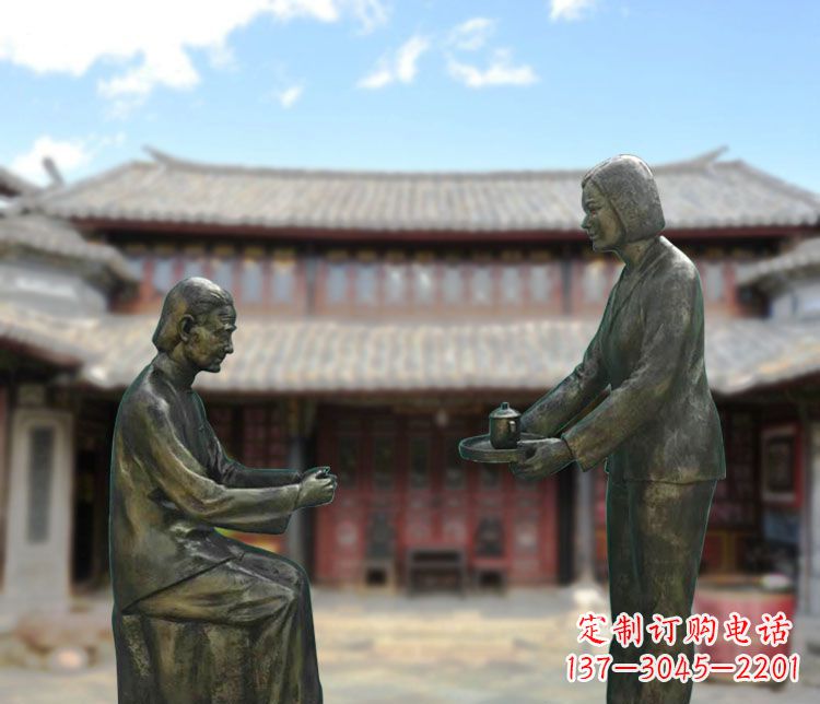 张掖女儿情怀铜雕