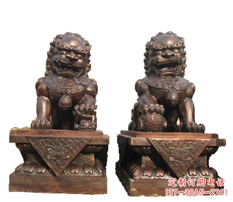 张掖公司汇丰狮子铜雕塑摆件 (2)