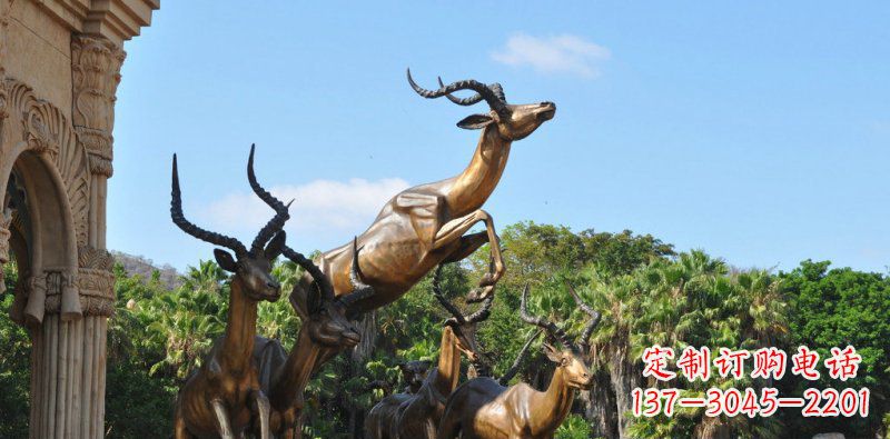 张掖跃动的羚羊雕塑